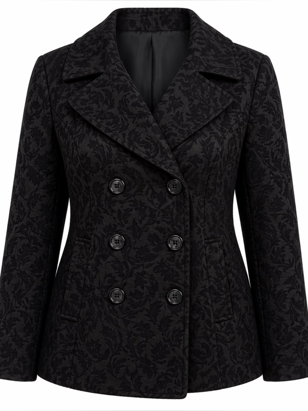 Torrid Size 1 Black Floral Jacquard Double Breasted Blazer Jacket